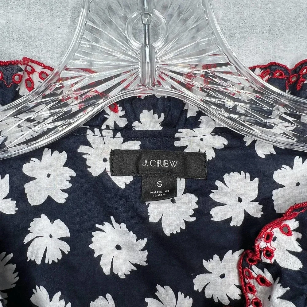 🍉 J. Crew Embroidered Ruffle Blouse - Picture 3 of 7
